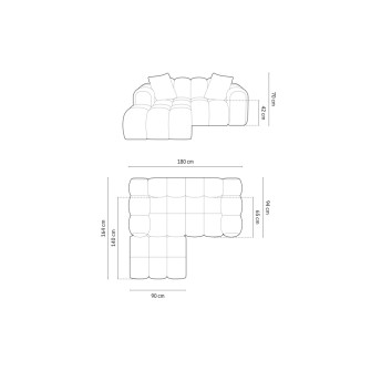 Sofa Puffie (Short corner, mini)(With pouf)